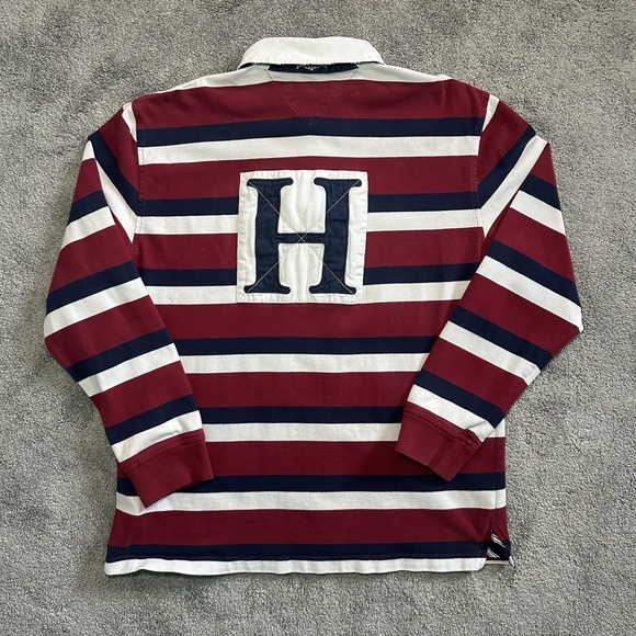 Tommy Hilfiger Other - Tommy Hilfiger Rugby Long Sleeve Shirt Mens L Large Striped Red Blue White